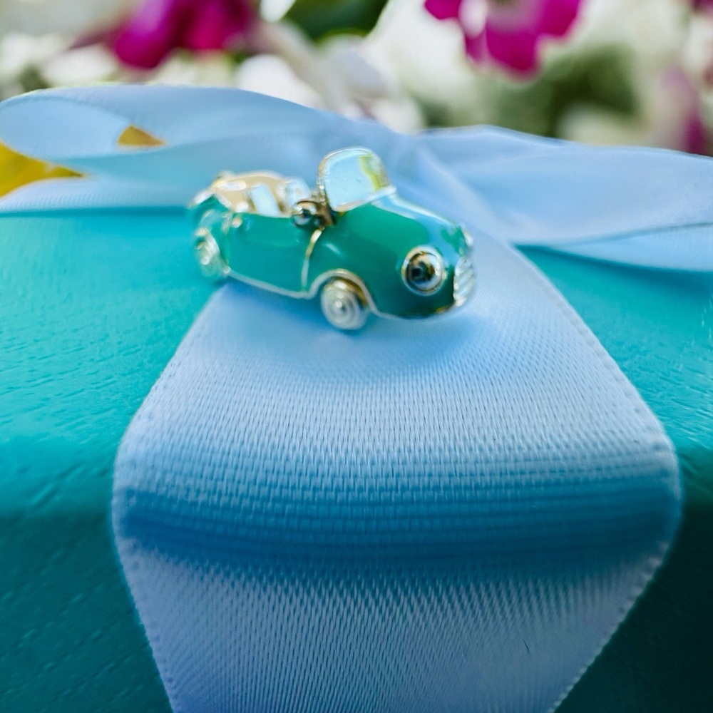 ♥️Tiffany Silver 925 Blue Enamel Convertible Car Charm♥️